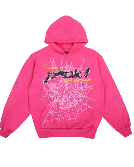 Sp5der Pink Web Hoodie Pink