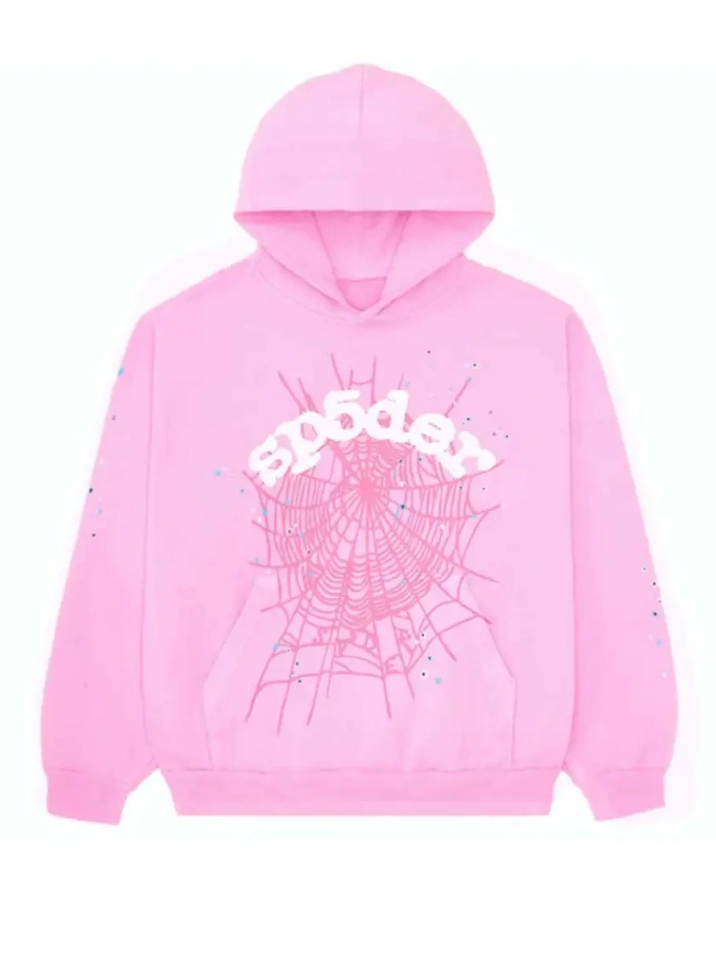Sp5der Logo Web Pink Hoodie