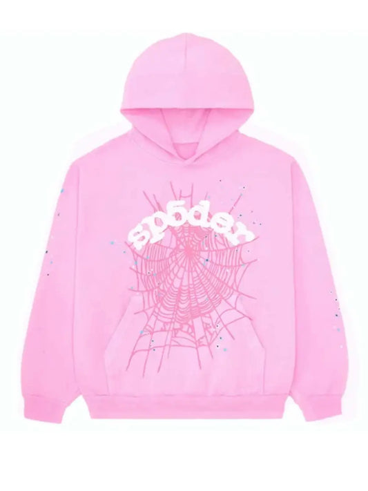 Sp5der Logo Web Pink Hoodie
