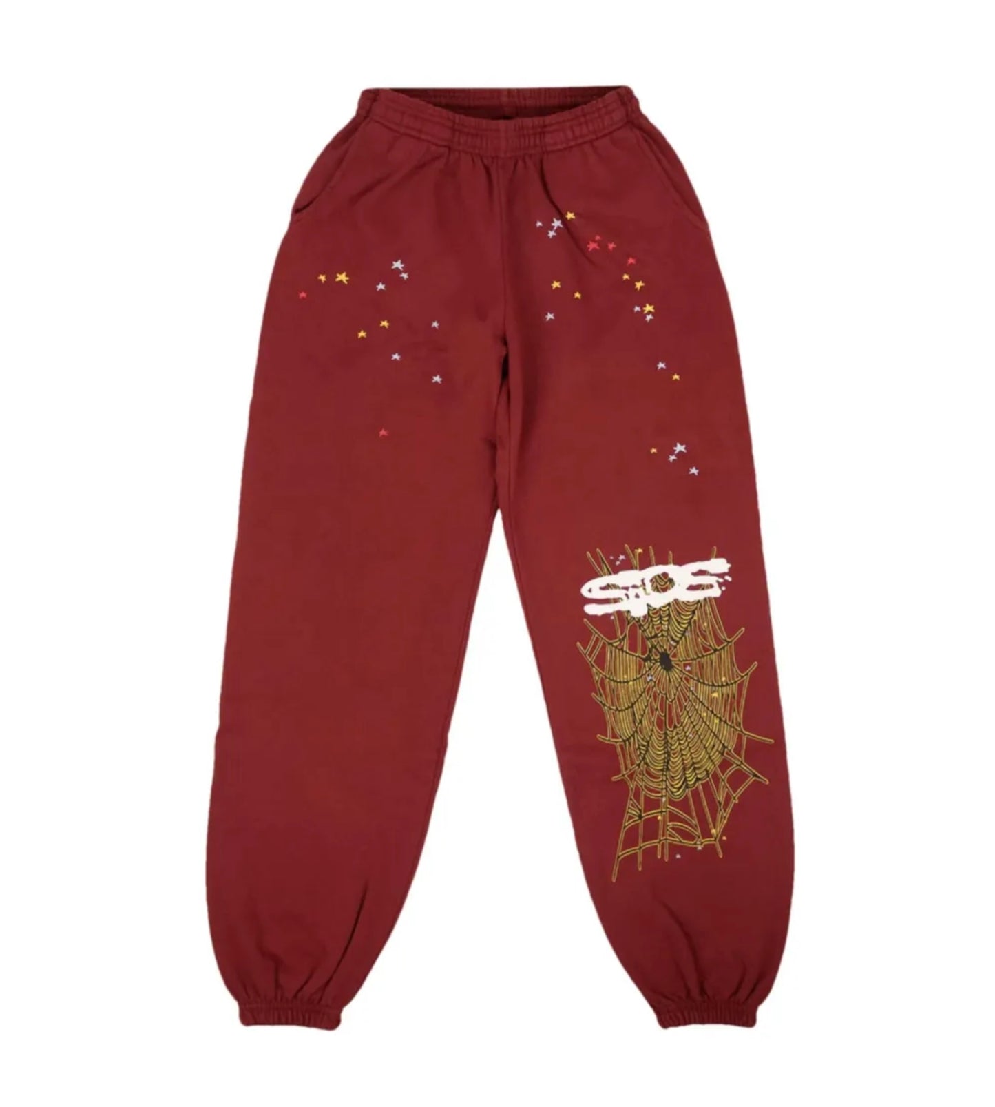 Sp5der Logo Sweatpants Maroon